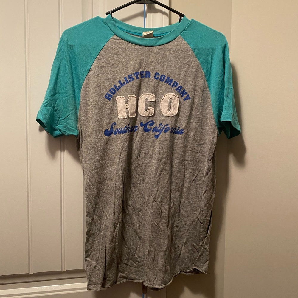 Hollister & Co Shirt, large, gray and teal